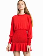 Pixie Market Beatrice Red Smocked Dress