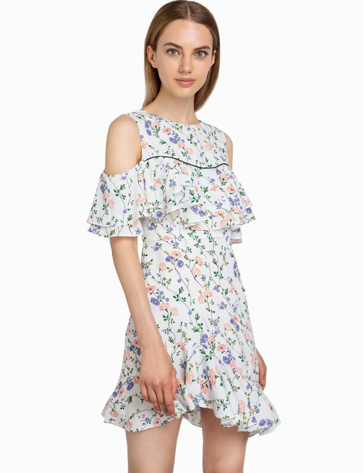Pixie Market Phoebe Floral Asymmetric Dress