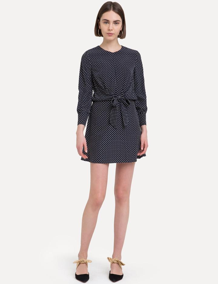 Pixie Market Lima Polka Dot Wrap Tie Front Dress