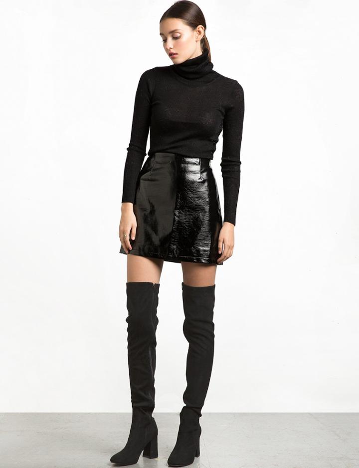 Pixie Market Thigh High Block Heel Boots