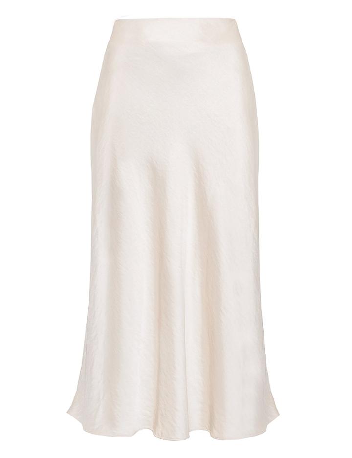 Pixie Market Rene Beige Satin Long Skirt -15% Off