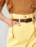 Pixie Market Yellow Belted Paperbag Waist Pants