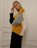 Pixie Market Yellow Colorblock Sweater