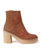 Pixie Market Miista Brown Suede Alix Fitted Ankle Boots