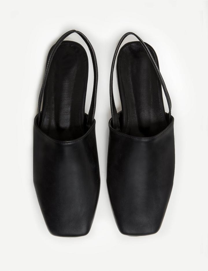 Pixie Market Black Square Toe Slingback Shoes