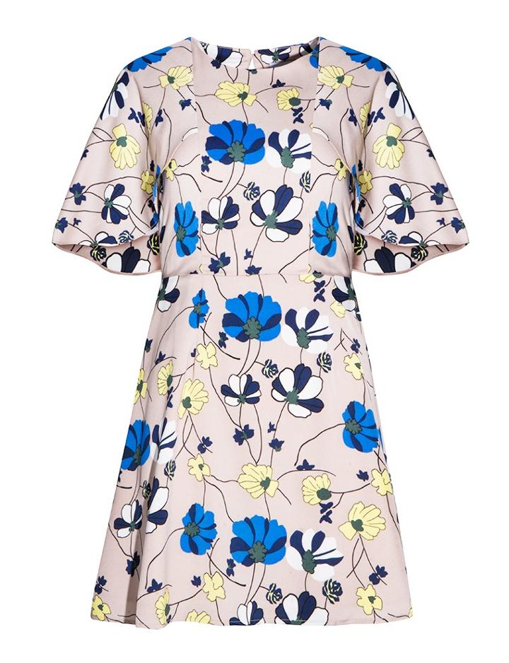 Pixie Market Leigh 70s Floral Print Cape Dress