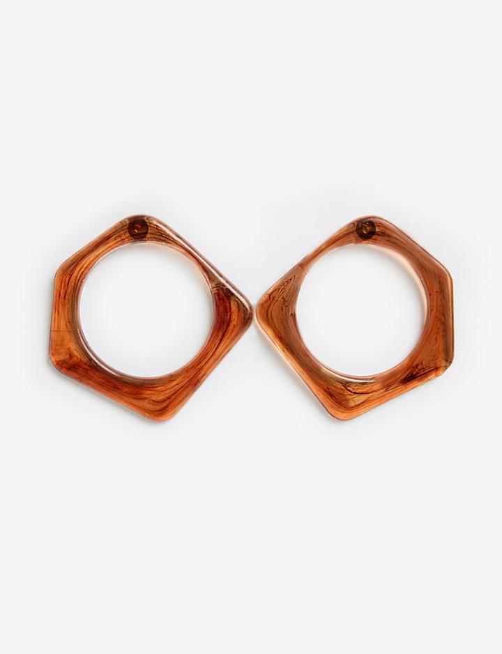 Pixie Market Brown Oversize Geometric Earrings