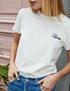 Pixie Market Tipsy Embroidered Tee