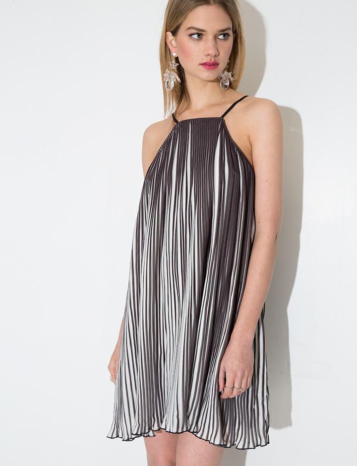 Pixie Market Pretty Pleats Halter Dress