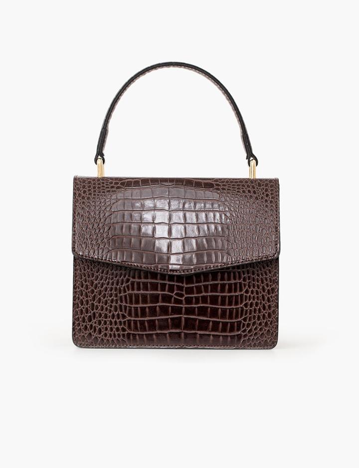 Pixie Market Brown Croc Cross Body Bag
