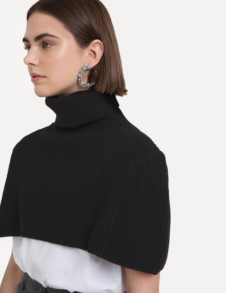 Pixie Market Black Knit Cape