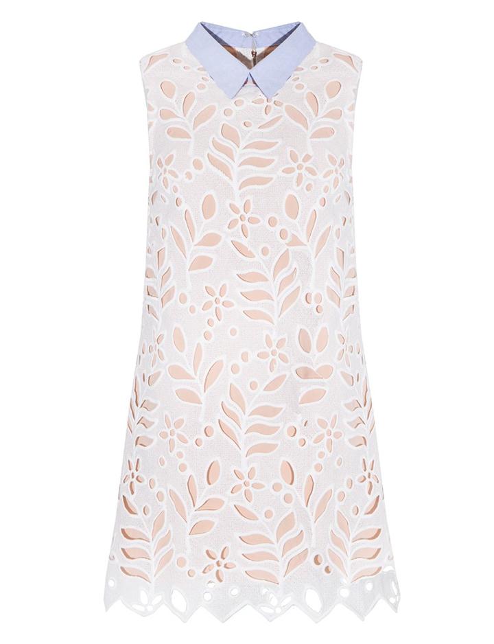 Pixie Market Liana Collar Crochet Shift Dress