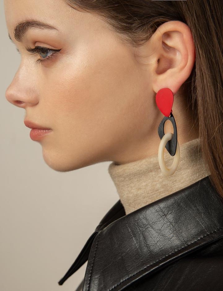 Pixie Market Geo Resin Chandelier Earrings