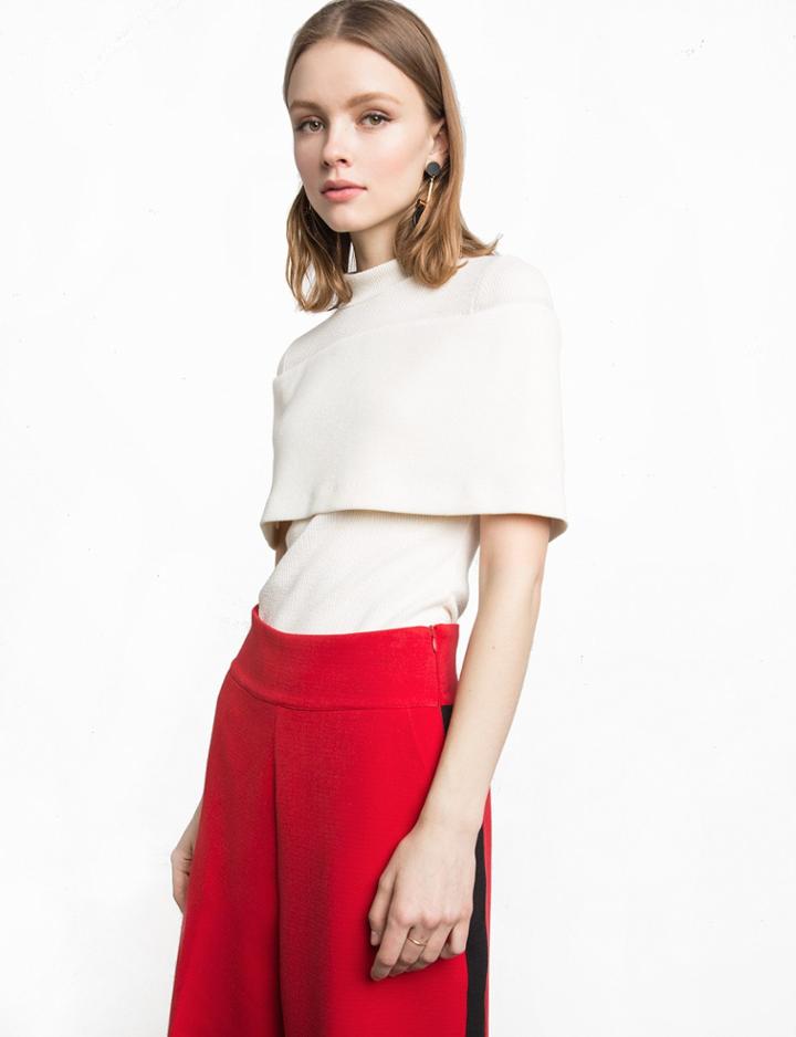 Pixie Market Ivory Wrap Cape Top