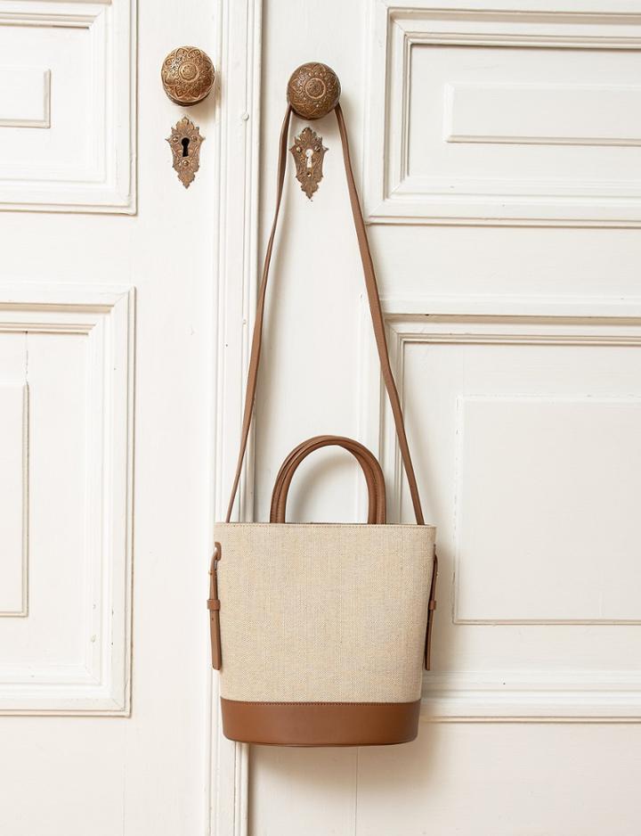 Pixie Market Canvas And Leather Bucket Bag