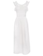 Pixie Market White Ruffle Trim Midi Dress