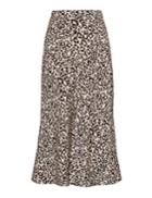 Pixie Market Rene Leopard Silky Midi Skirt