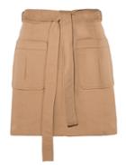 Pixie Market Khaki Belted Pocket Mini Skirt