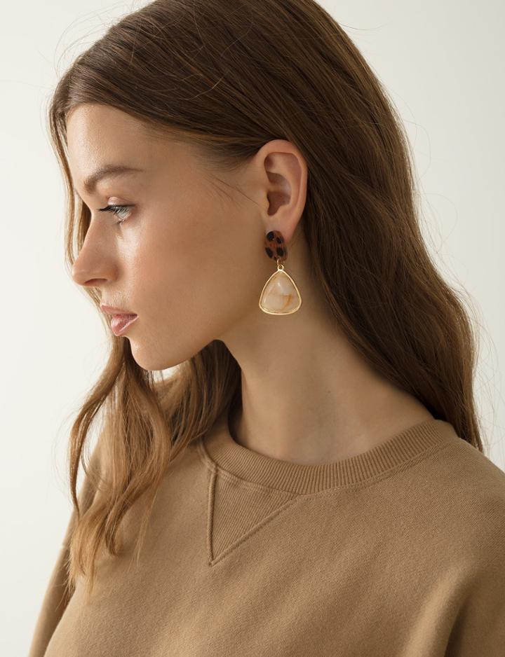 Pixie Market Leopard Drop Enameld Earrings