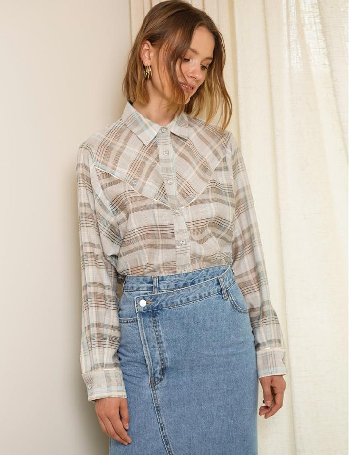 Pixie Market Plaid Western Shirt