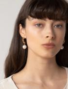 Pixie Market Chain Drop Pearl Earrings