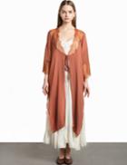 Pixie Market Brown Lace Silky Tie Wrap