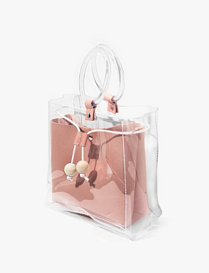 Pixie Market Pink Clear Ring Bag