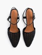 Pixie Market Black Woven Heel Sandals