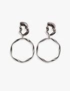 Pixie Market Hammered Double Hoop Earrings