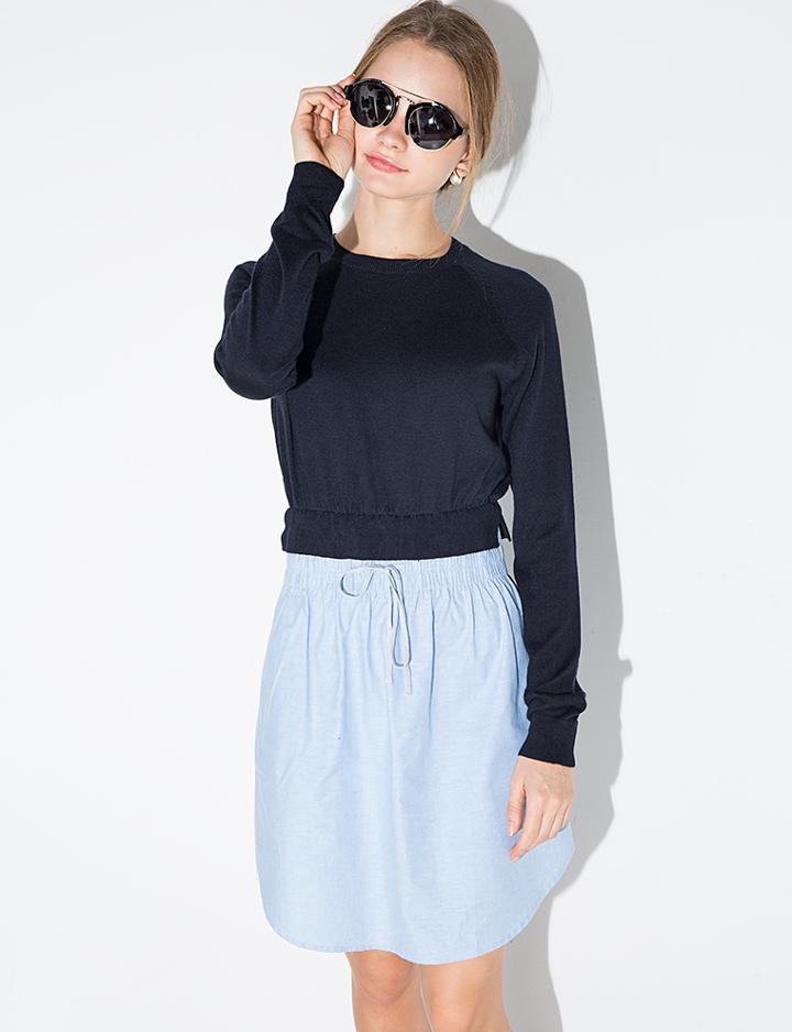 Pixie Market Navy Knit Shirt Dress