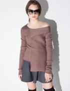 Pixie Market Mocha Brown Asymmetric Sweater