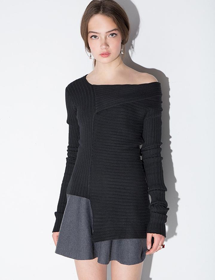 Pixie Market Off The Shoulder Asymmetric Sweater