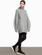 Pixie Market Grey Wool Oversize Cocoon Sweater