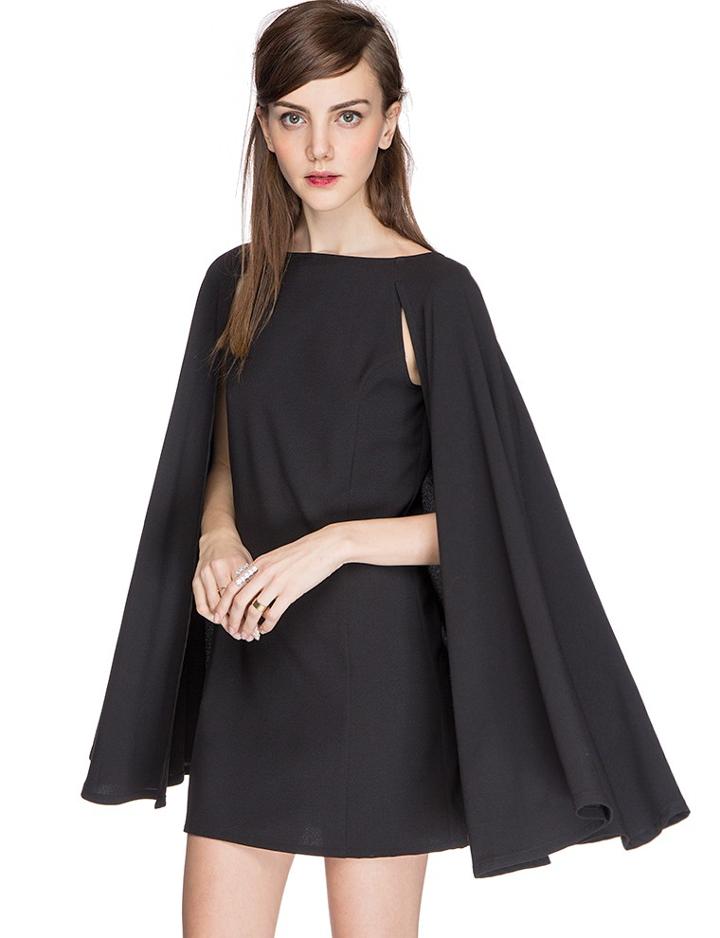 Pixie Market Nadya Little Black Cape Dress