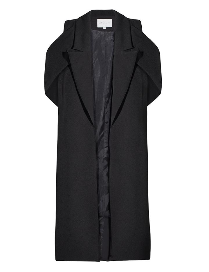 Pixie Market Black Open Sleeve Duster Coat