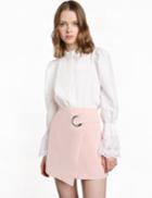 Pixie Market Pink Ring Wrap Mini Skirt