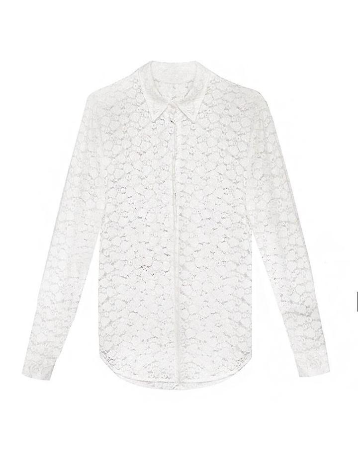 Pixie Market White Lace Shirt