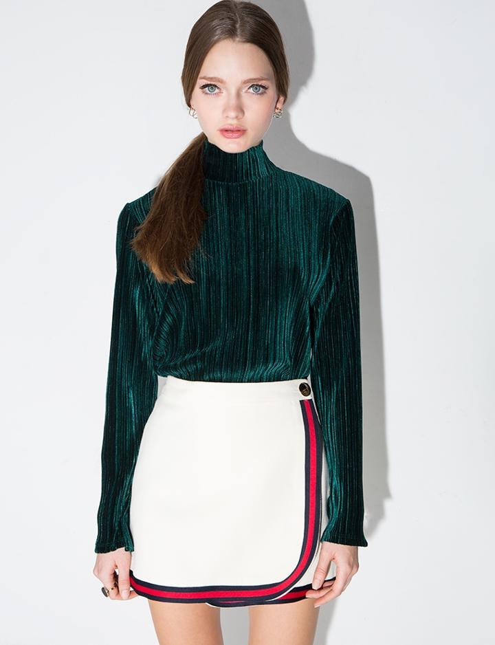 Pixie Market Dark Green Pleated Top