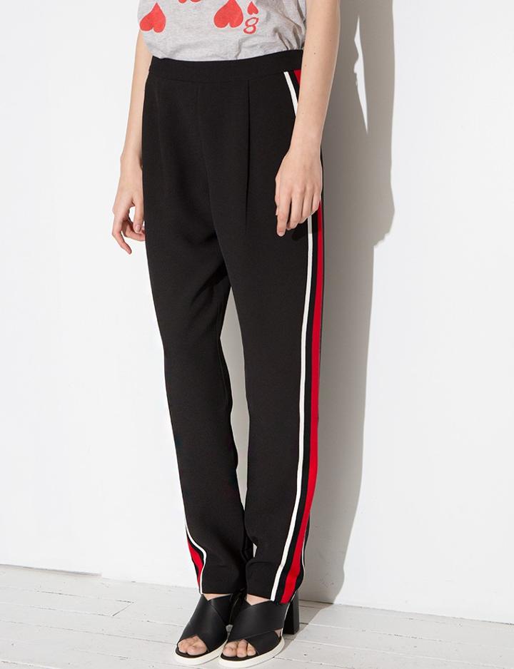 Pixie Market Black Red Stripe Pant