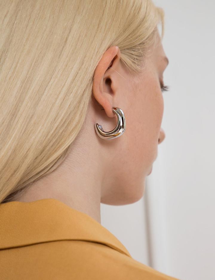 Pixie Market Curved Chunky Silver Hoops
