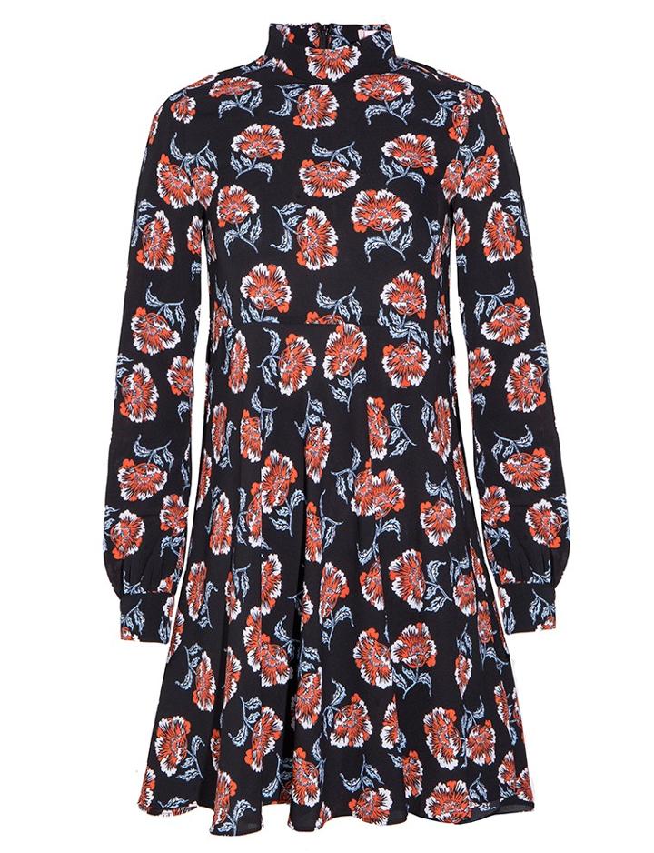 Pixie Market 70s Floral Folk Long Sleeve Dress