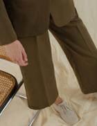 Pixie Market Olive Brown Suit Pants