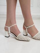 Pixie Market White Woven Heel Sandals