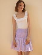 Pixie Market Lavender Scalloped Lace Skirt