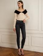 Pixie Market Two-tone Off The Shoulder Sweater