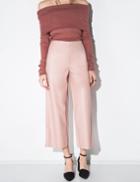 Pixie Market Dusty Pink Leather Culotte Crop Pants