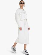 Pixie Market Contrast Stitch White Denim Skirt