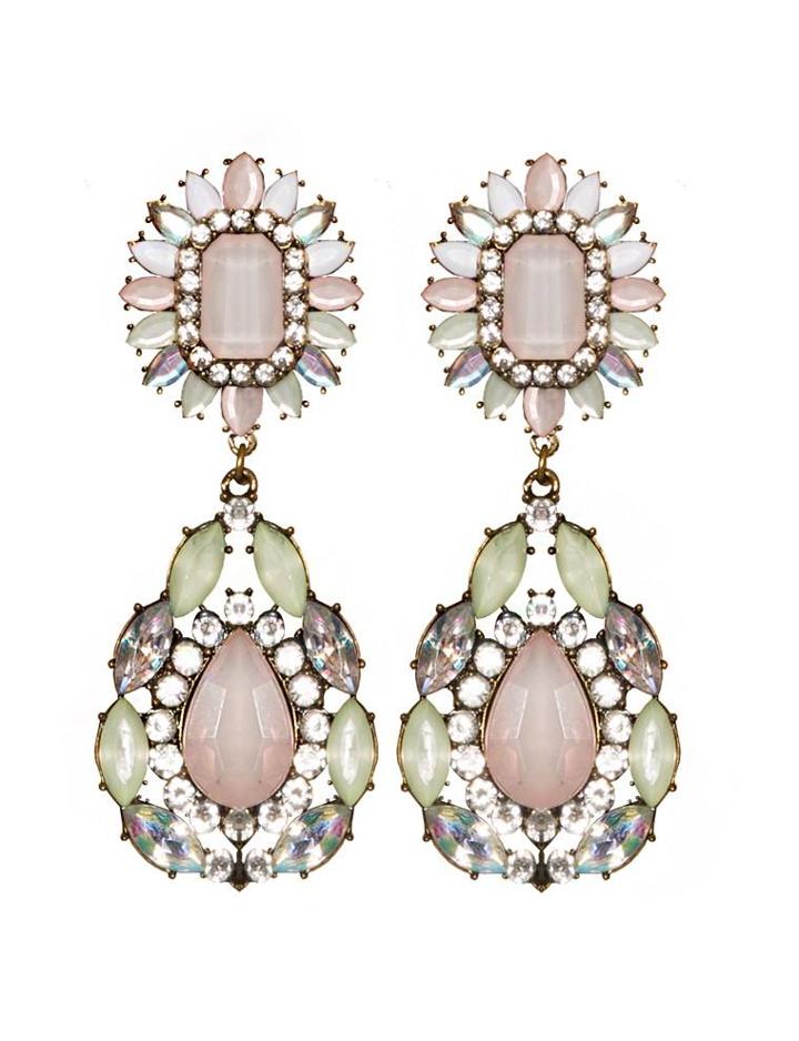Pixie Market Irene Gem Drop Statement Earrings