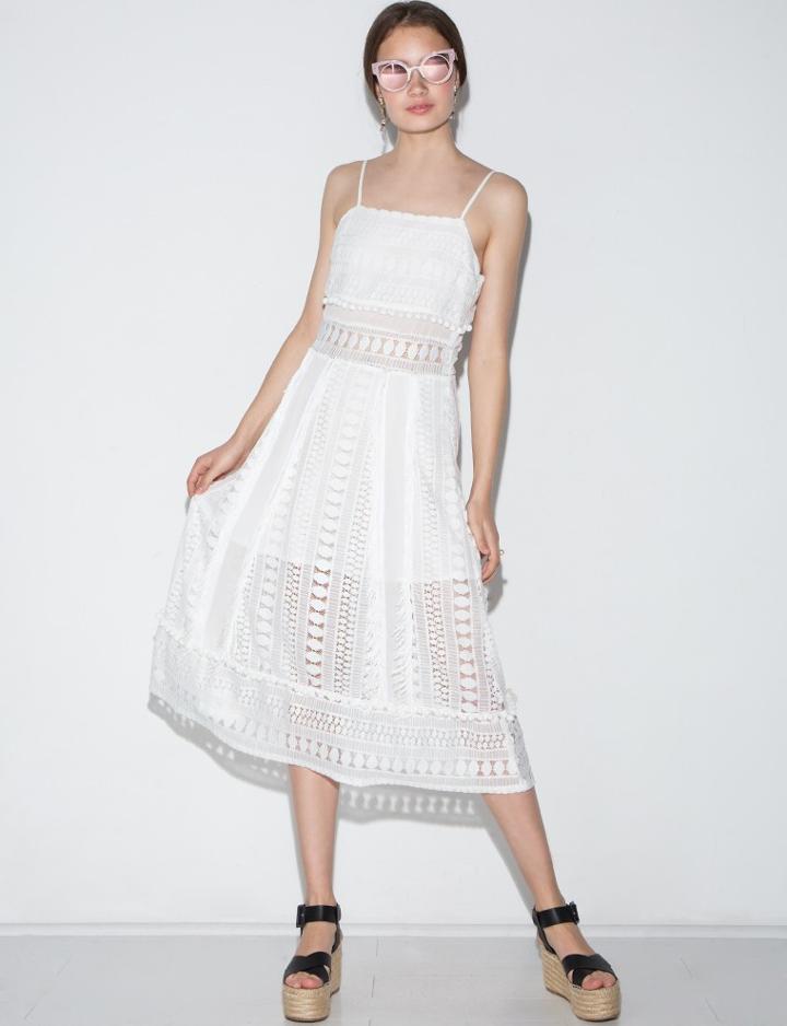 Pixie Market White Lace Midi Dress