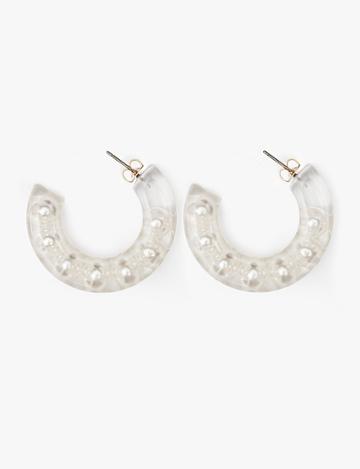 Pixie Market Clear Pearl Chunky Hoops